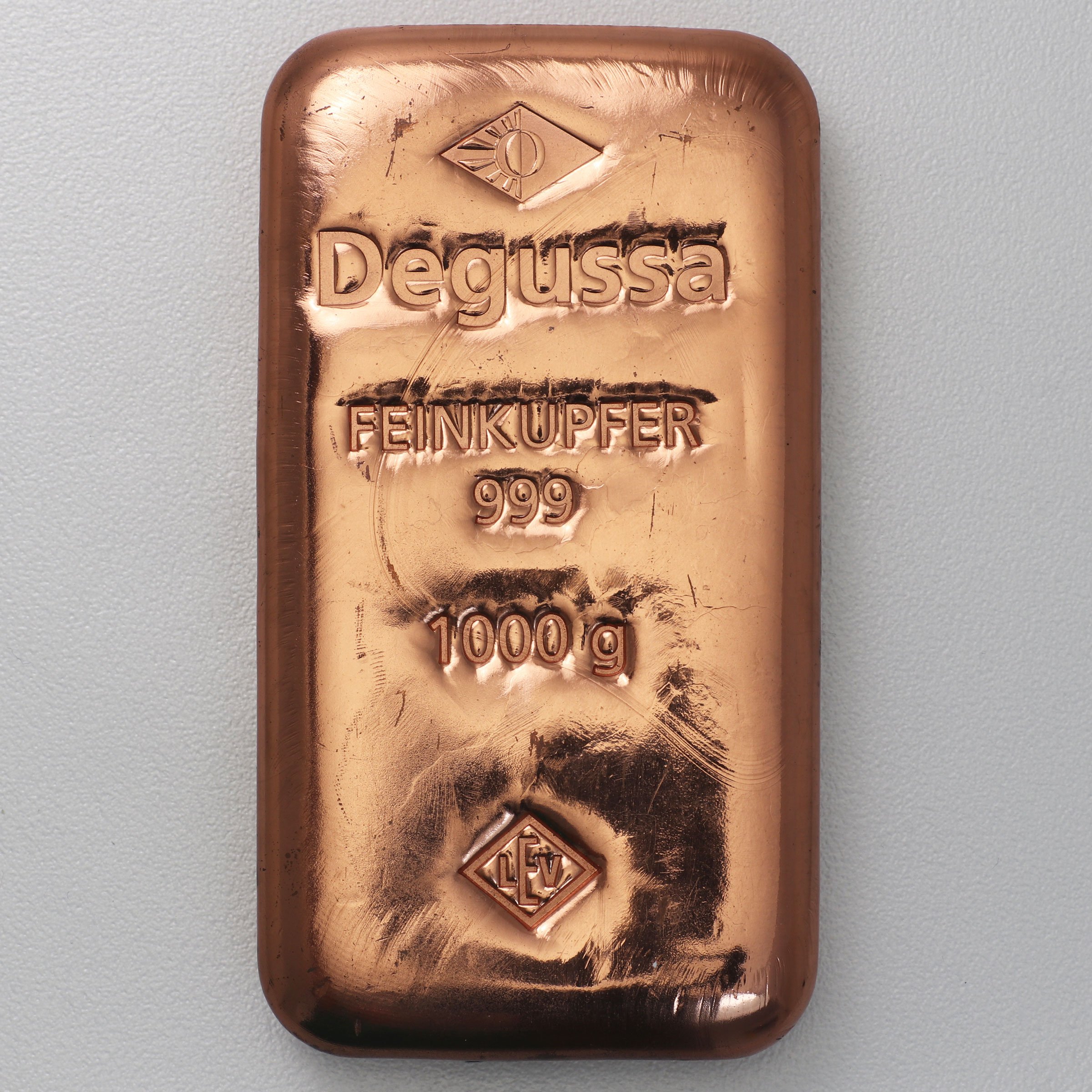 Kupferbarren 1kg Buntmetallbarren (999,5 Cu) verschiedene Hersteller (Resale) - Hauptansicht