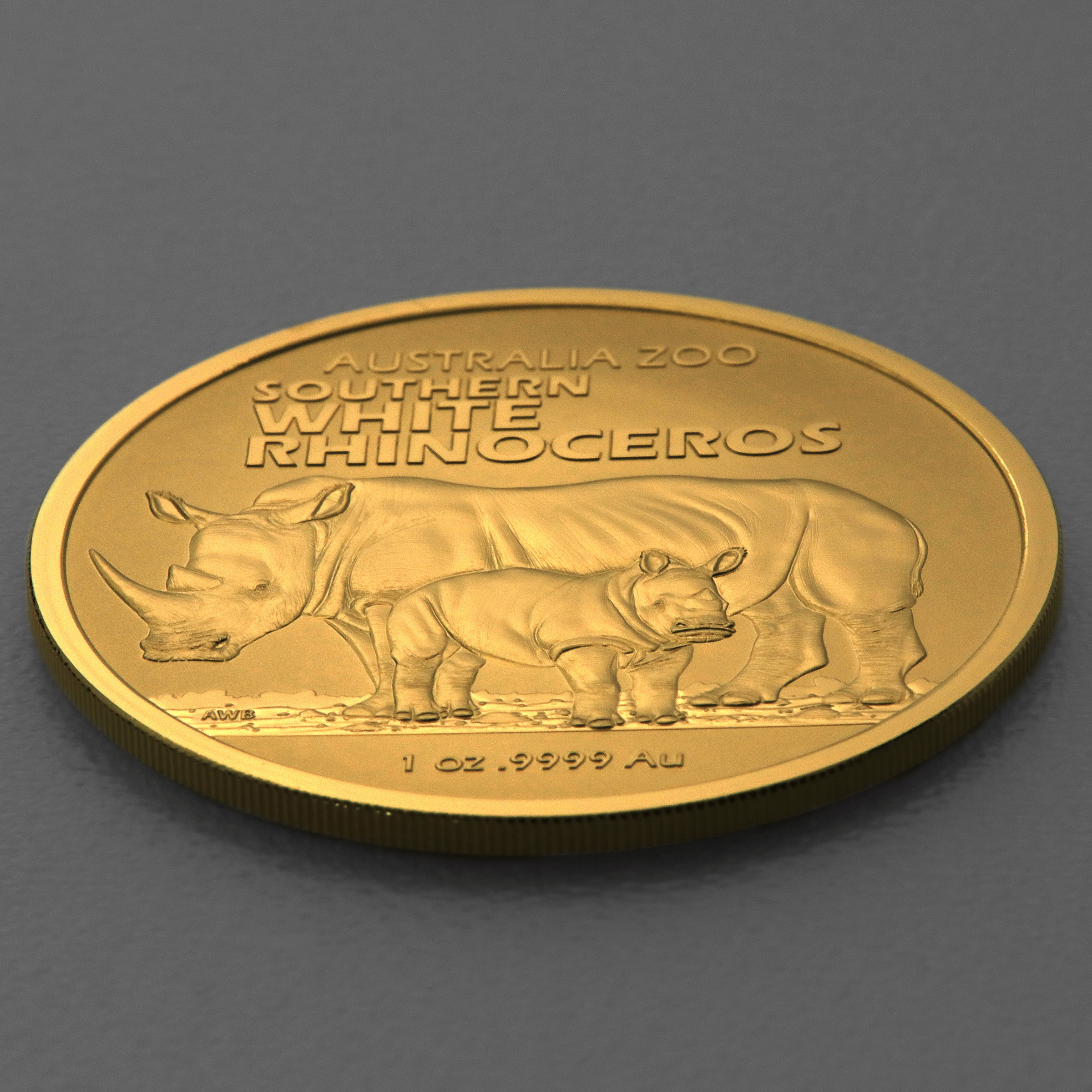 Goldmünze 1oz "Südliches Breitmaulnashorn" 2023 Australia Zoo (Australien) - Detailansicht 2