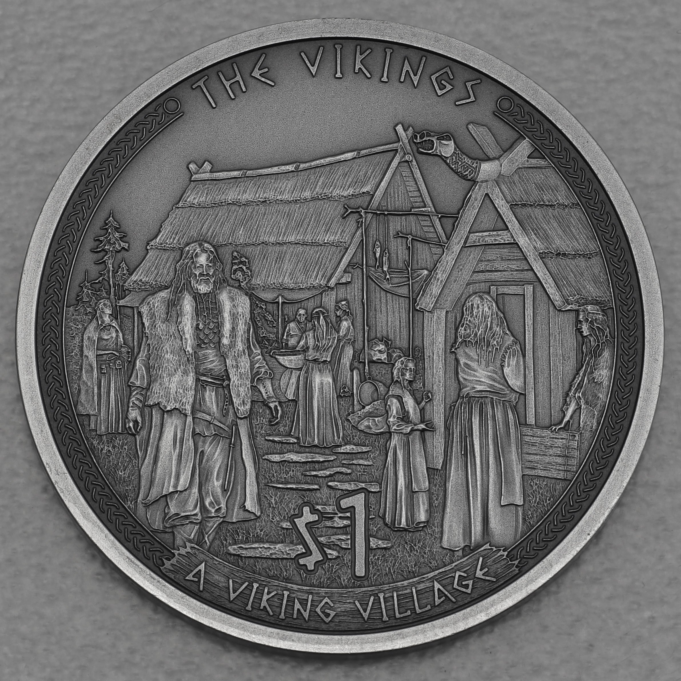 Silbermünze 1/2oz "A Viking Village" 2022 (AF) Vikings (Samoa) - Hauptansicht