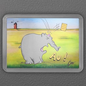 Goldbarren 0,5g "Ottifant - Au!" (Motivbox) - Hauptansicht