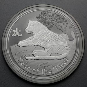 Silbermünze 1oz "Tiger" 2010 Lunar II – Year of the Tiger 19% (Australien) - Hauptansicht