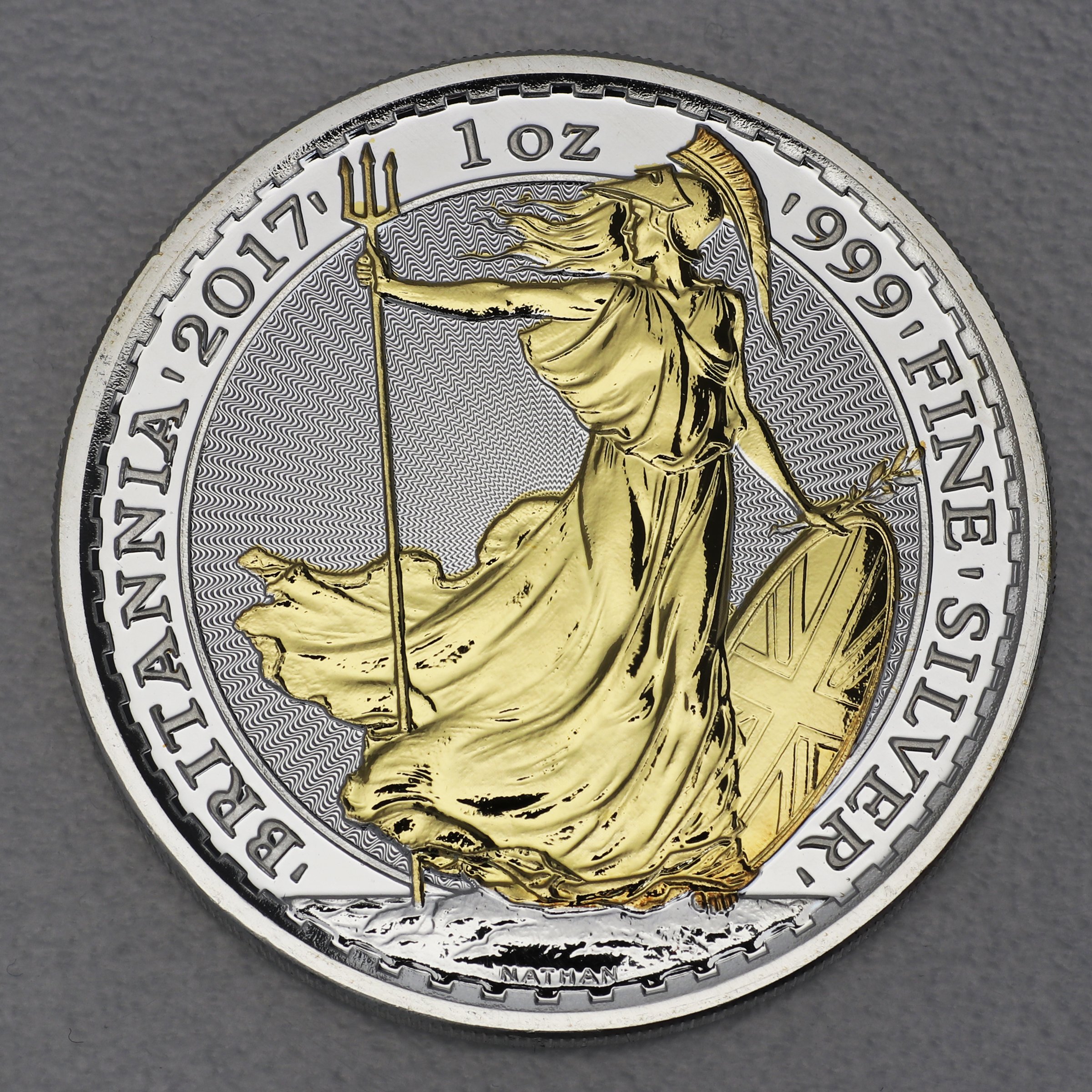 Silbermünze 1oz "Britannia" 2017 (vergoldet) (Großbritannien) - Hauptansicht