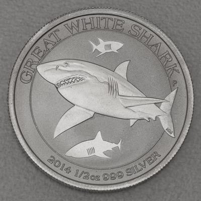 Silbermünze 1/2oz "Great White Shark" 2014 Shark (Australien) - Miniaturansicht 1