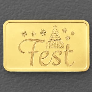 Goldbarren 2,5g Gravur "Frohes Fest" - Hauptansicht
