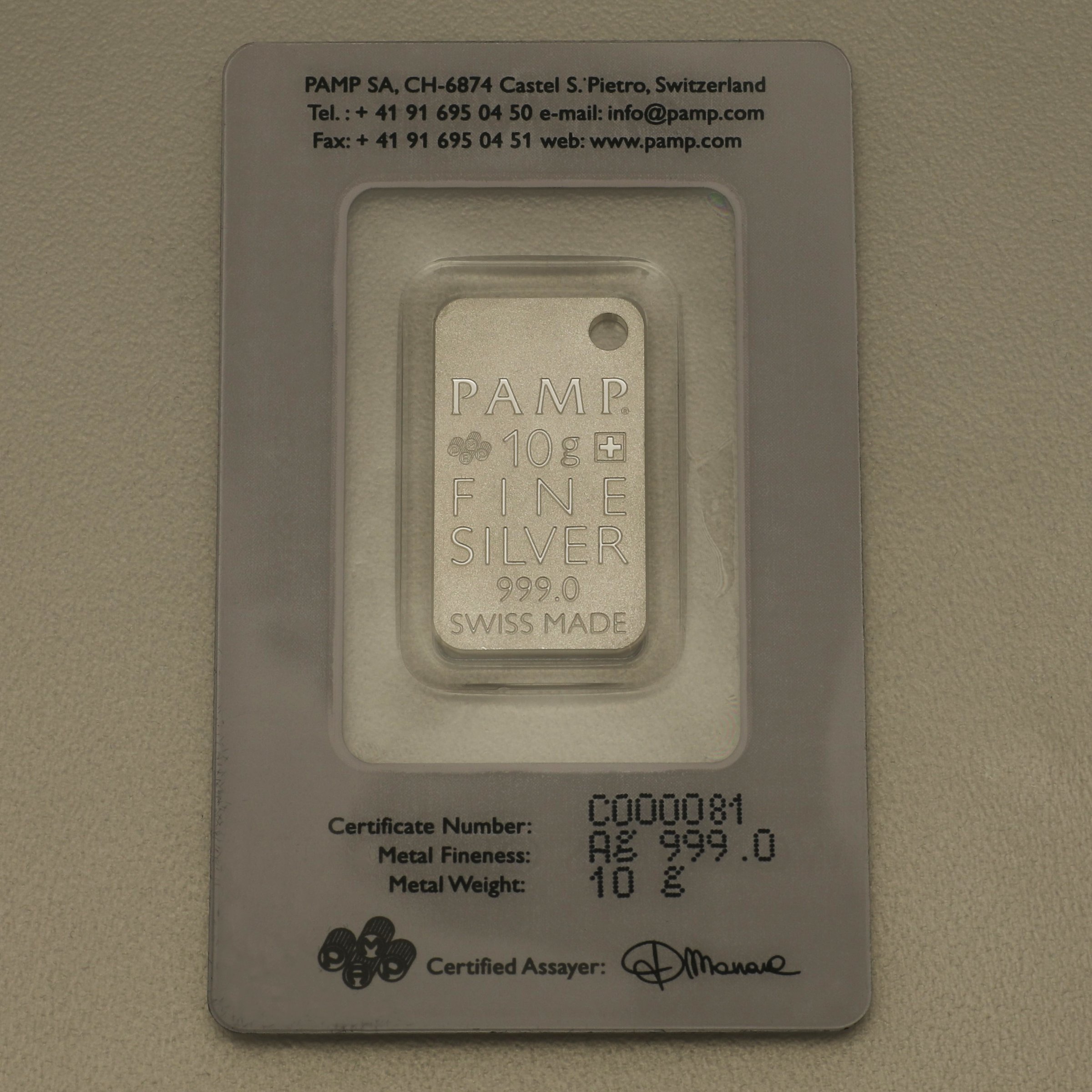 Silberbarren 10g "Silver Snow Flakes" PAMP - Detailansicht 1
