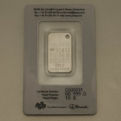Silberbarren 10g "Silver Snow Flakes" PAMP - Miniaturansicht 2