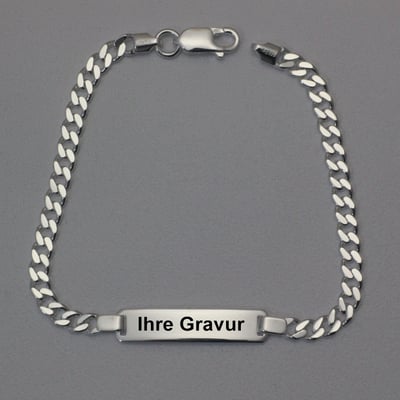 Silberarmband 925er/21 cm "Panzer-Form",gravierb. - Miniaturansicht 2