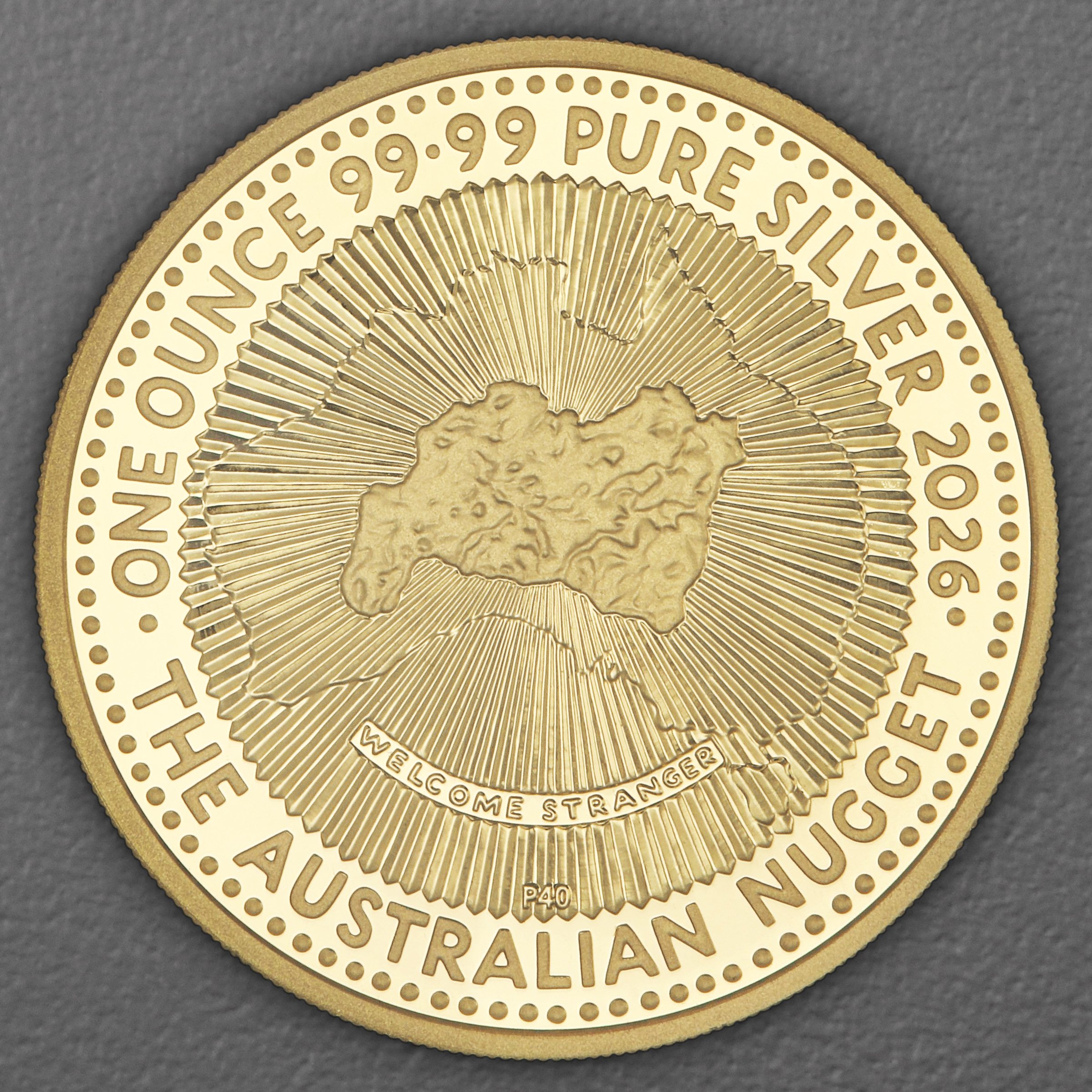 Silbermünze 1oz "Australian Nugget" (PP/vergoldet) Hobart Money Expo Special (Australien) - Hauptansicht