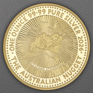 Silbermünze 1oz "Australian Nugget" (PP/vergoldet) Hobart Money Expo Special (Australien) - Hauptansicht