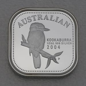Silbermünze 1/2oz "Kookaburra" 2004 Square Proof Coin (Australien) - Miniaturansicht 1