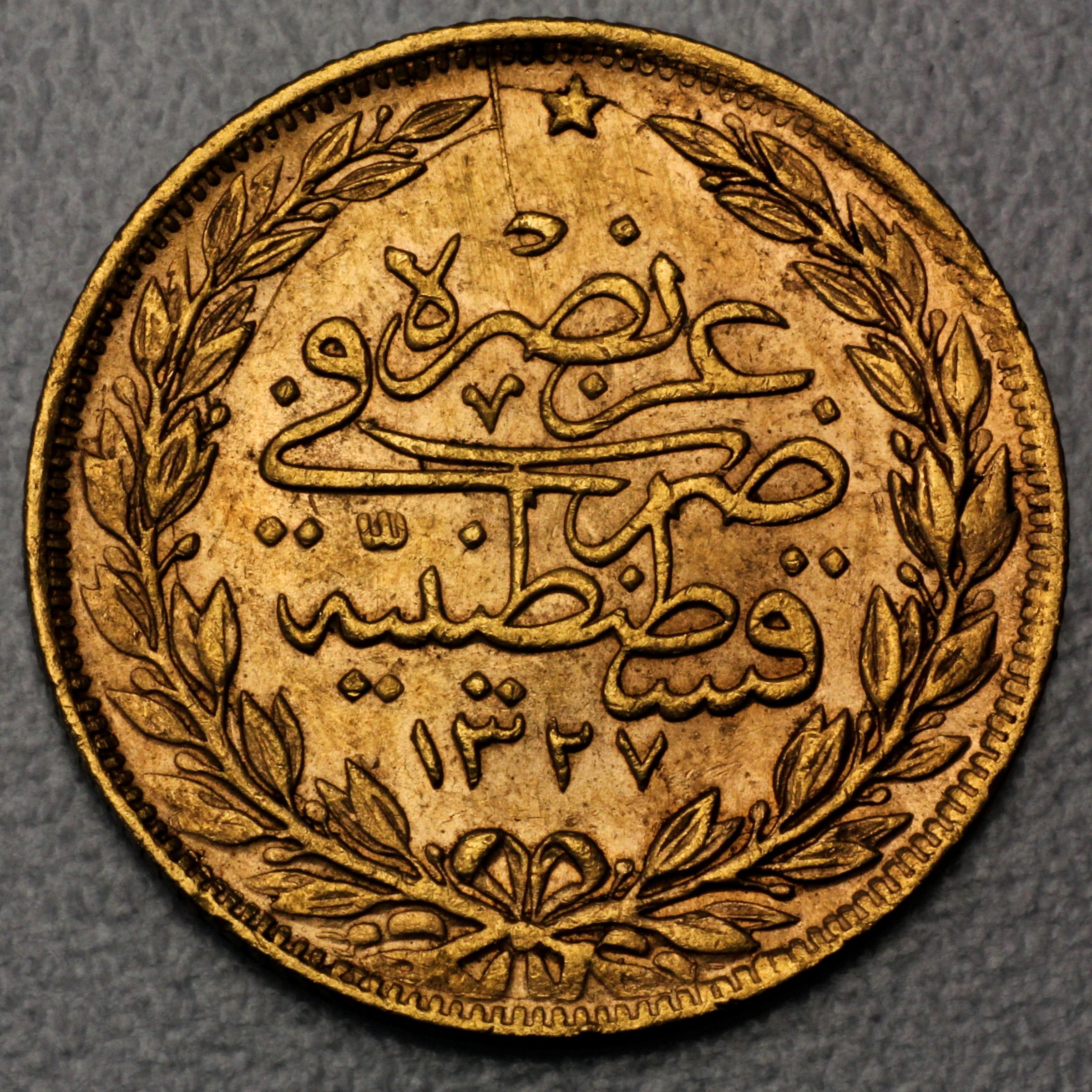 Goldmünze 100 Piaster "Tughra" (Türkei) - Detailansicht 1