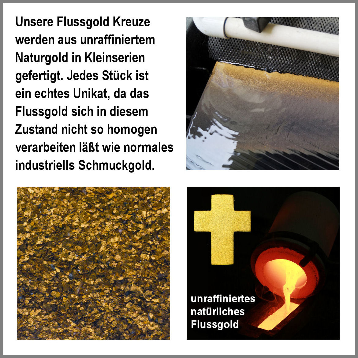 Goldanhänger "Kreuz aus Elbegold" (Naturgold) - Detailansicht 7
