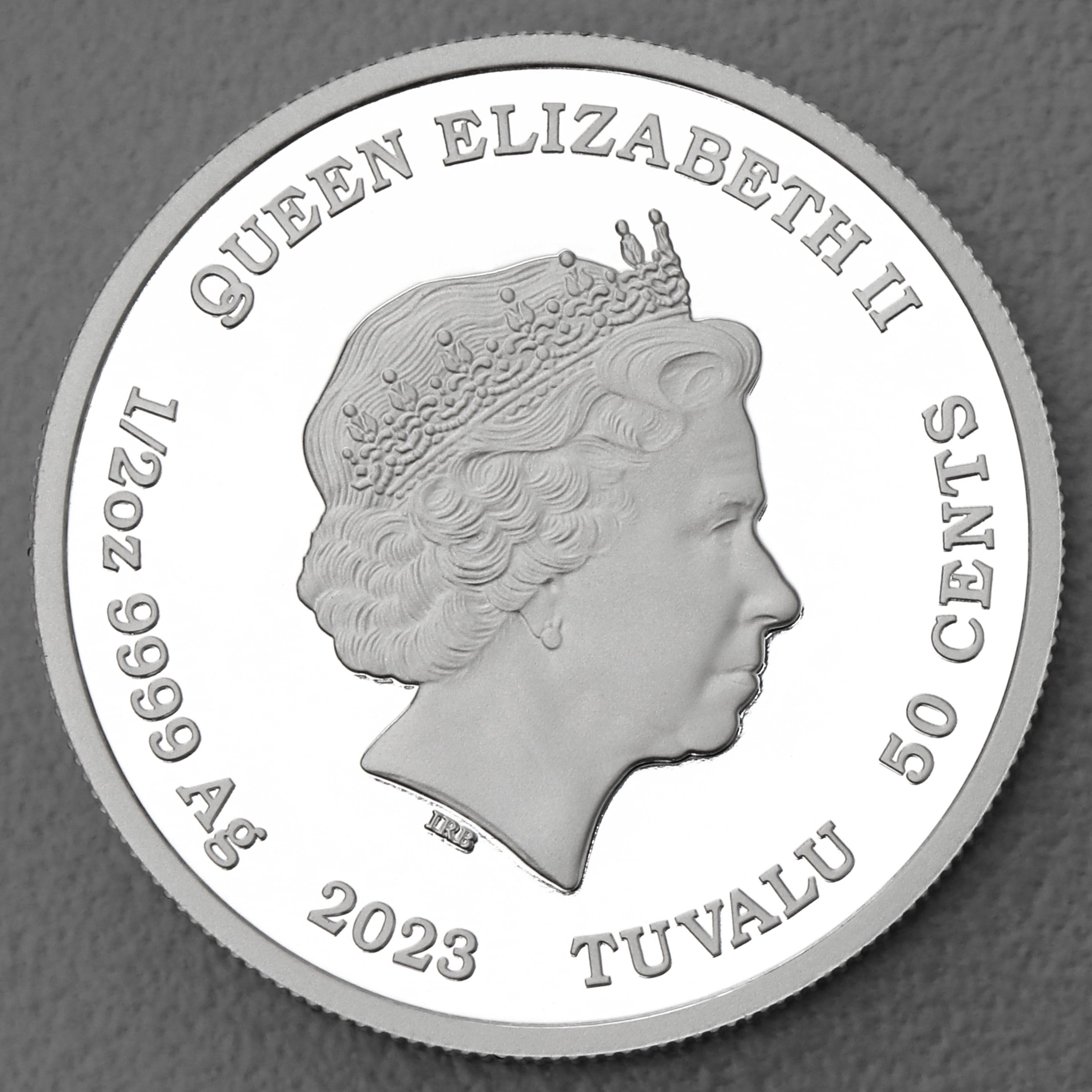 Silbermünze 1/2oz "Hase" 2023 (PP/koloriert) Lunar Baby (Tuvalu) - Detailansicht 1