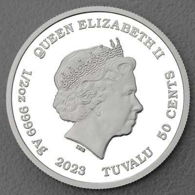 Silbermünze 1/2oz "Hase" 2023 (PP/koloriert) Lunar Baby (Tuvalu) - Miniaturansicht 2