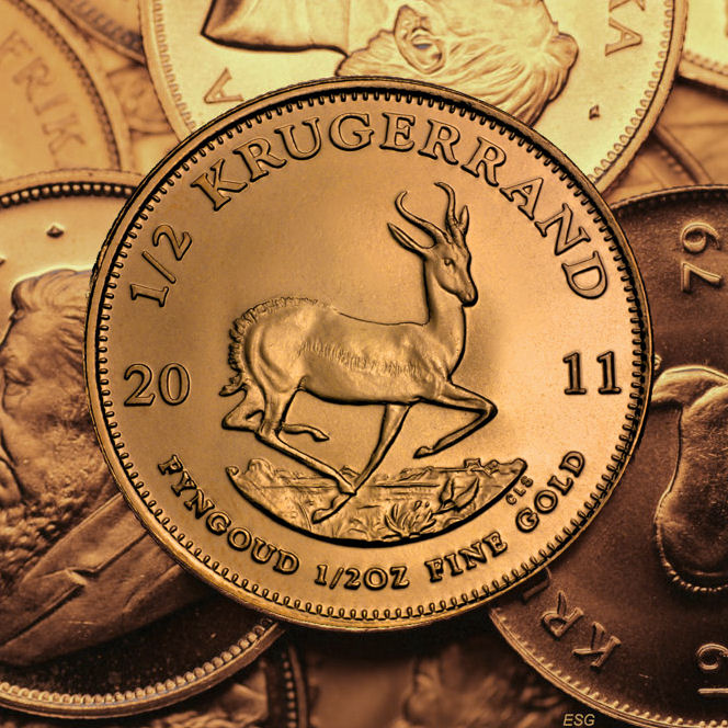 Goldmünze 1/2oz "Krügerrand" verschiedene Jahrgänge (Südafrika) - Detailansicht 7