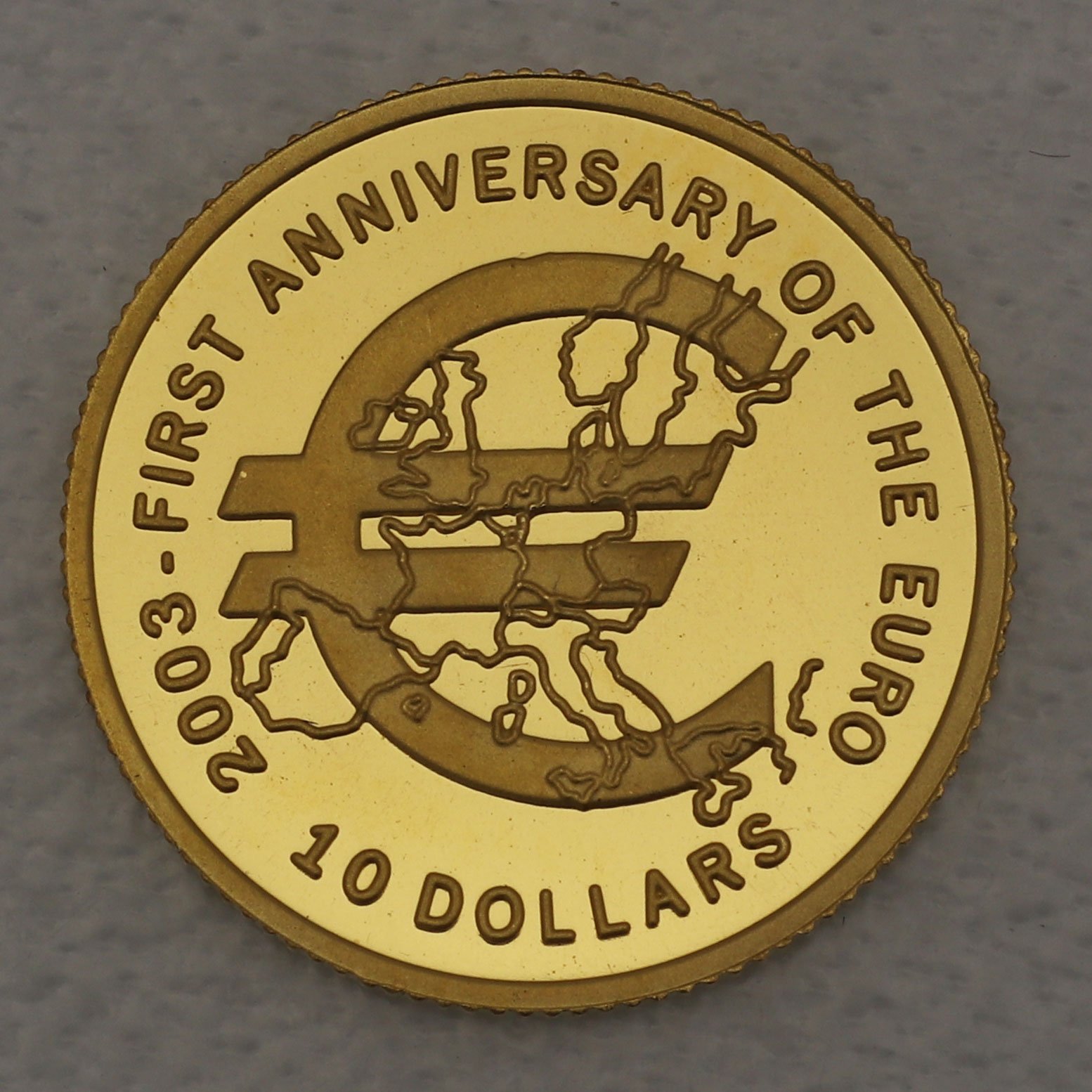 Goldmünze 1/25oz "Anniversary of the Euro" 2003 (Nauru) - Hauptansicht