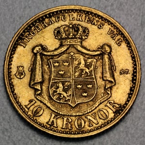 Goldmünze 10 Kronor "Oscar II" (Schweden) - Miniaturansicht 2