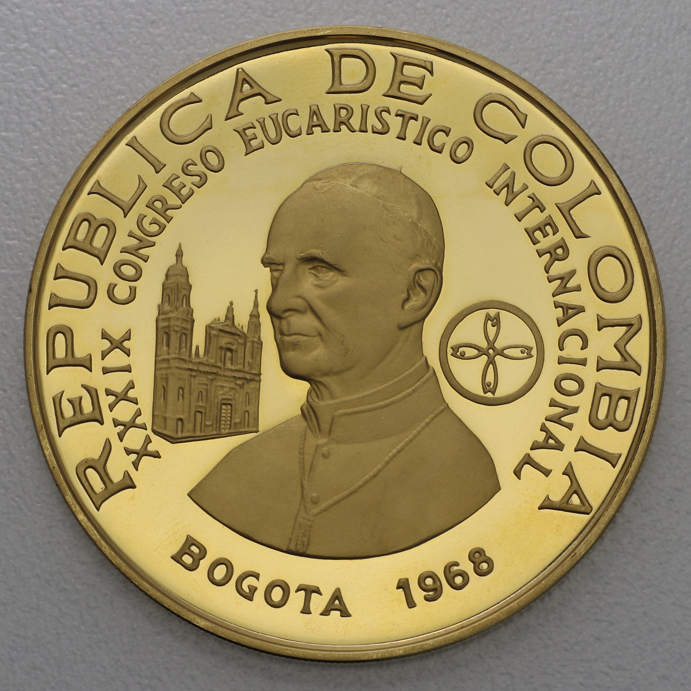 Goldmünze "100 Pesos" 1968 (Kolumbien) - Detailansicht 1