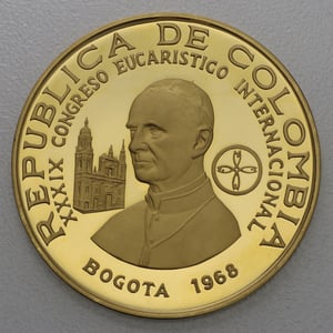 Goldmünze "100 Pesos" 1968 (Kolumbien) - Miniaturansicht 2
