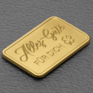 Goldbarren 2,5g Gravur "Alles Gute" - Miniaturansicht 3