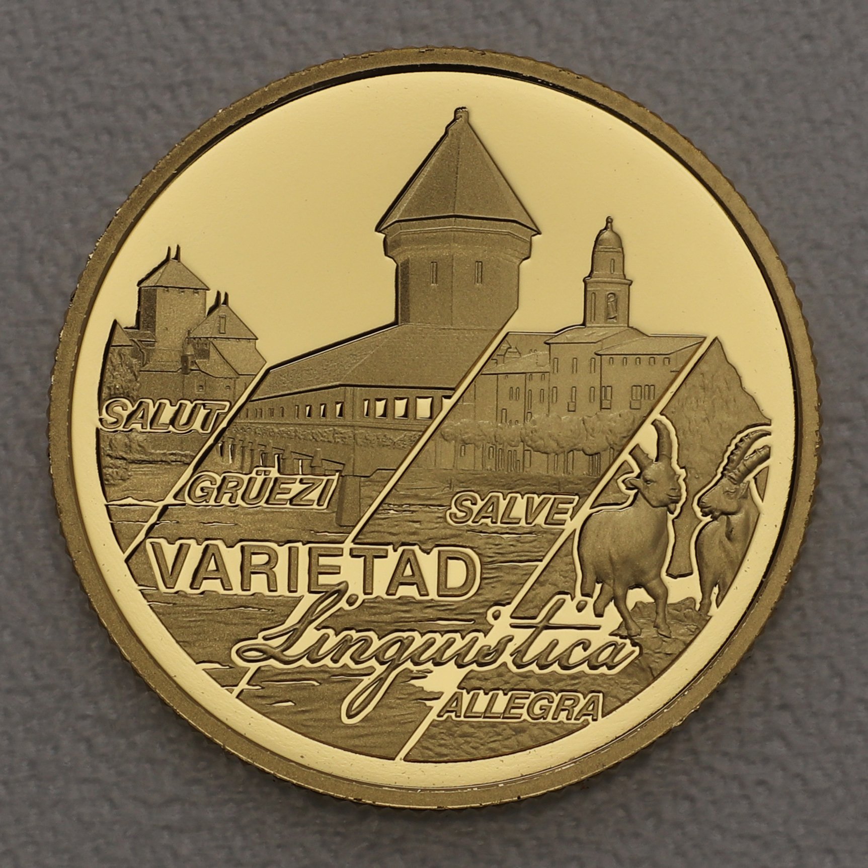 Goldmünze 25 Franken "Sprachenvielfalt" 2023 (Schweiz) - Hauptansicht