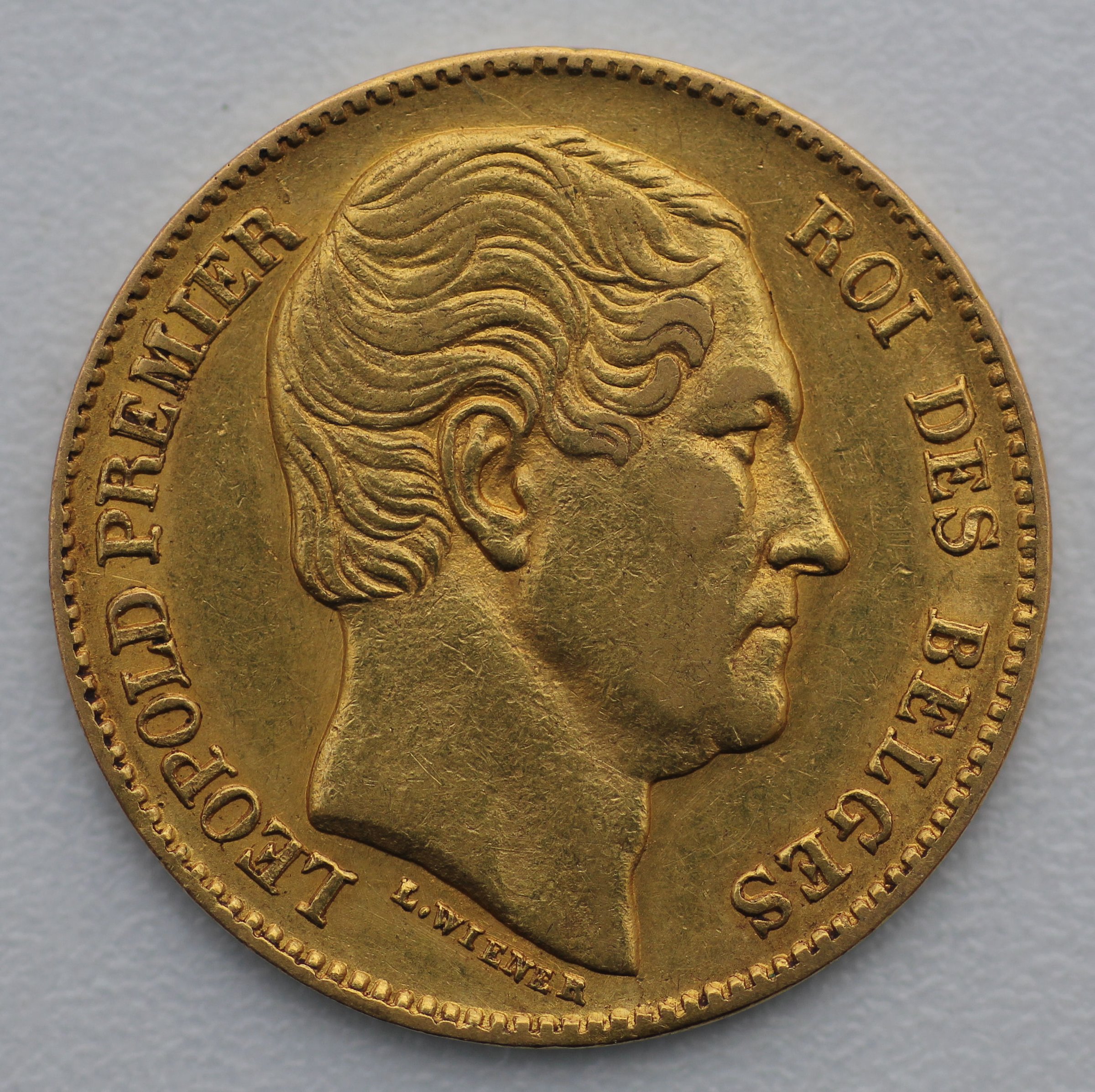 Goldmünze 20 Francs "Leopold Premier" (Belgien) - Hauptansicht
