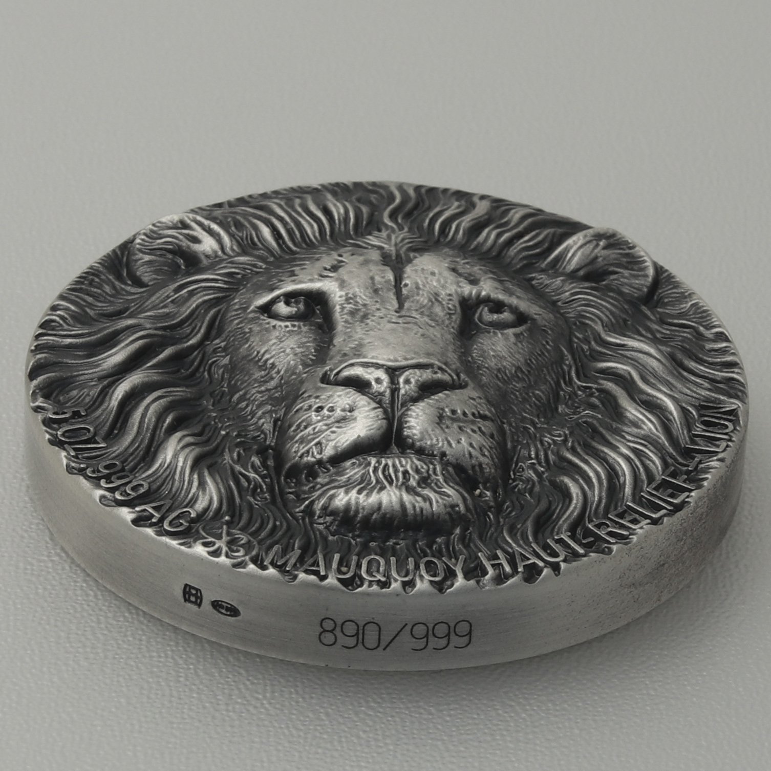 Silbermünze 5oz "Löwe" 2016 (AF/HR) Mauquoy Haut Relief (Elfenbeinküste) - Detailansicht 2