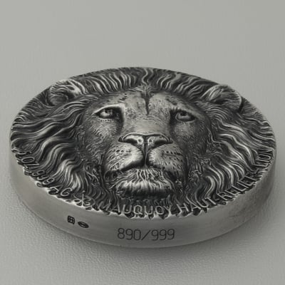 Silbermünze 5oz "Löwe" 2016 (AF/HR) Mauquoy Haut Relief (Elfenbeinküste) - Miniaturansicht 3