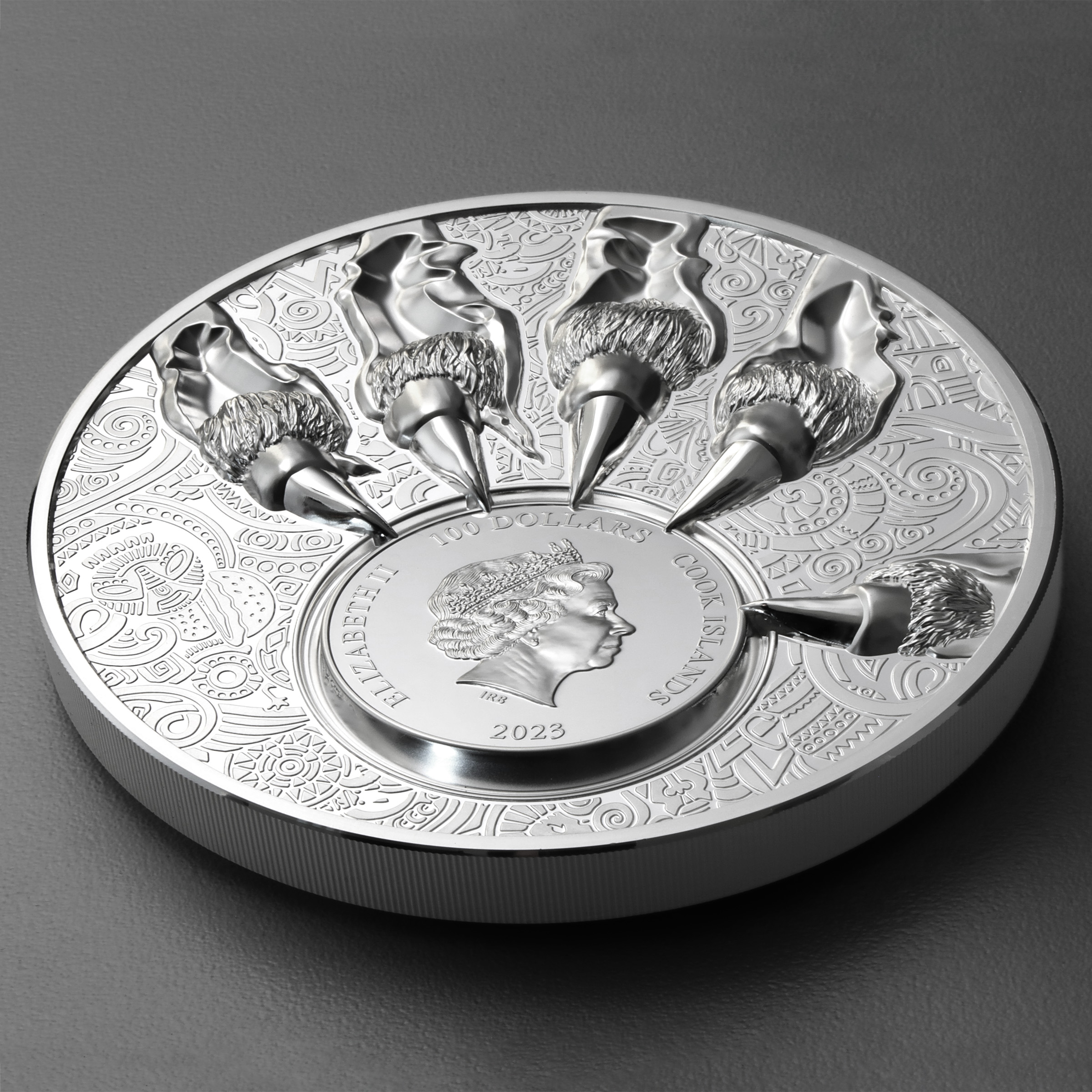 Silbermünze 1kg "King of the South - Lion" 2023 (PP/HR) Cook Islands - Detailansicht 3
