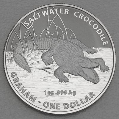 Silbermünze 1oz "Krokodil-Graham" 2014 Australian Saltwater Crocodiles (Australien) - Miniaturansicht 1
