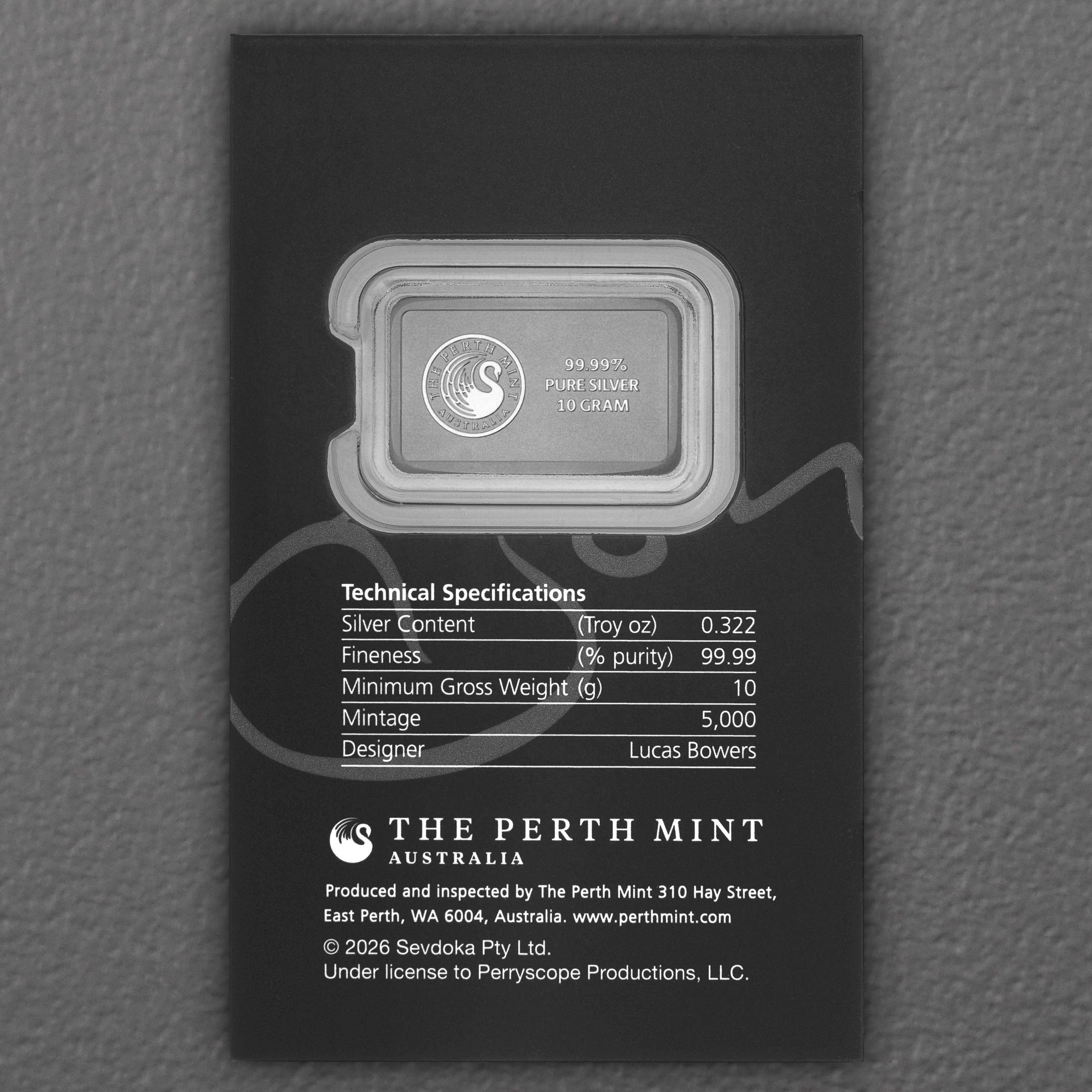 Silberbarren 10g THE PERTH MINT "Bon Scott 80th Anniversary" geprägt - Detailansicht 5