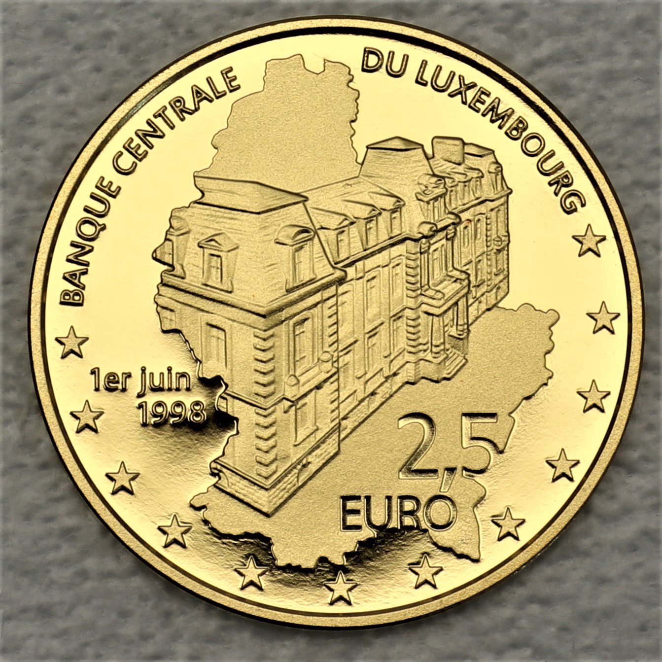 Goldmünze "2,5 Euro" 2018 20 Jahre Zentralbank Luxemburg (Luxemburg) - Detailansicht 1