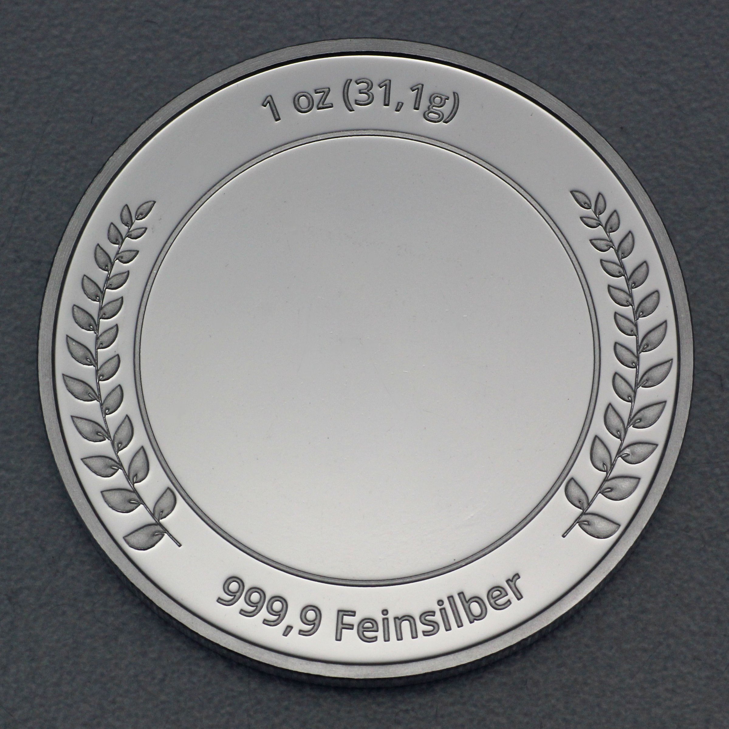 Silbermedaille 1oz (Lorbeerkranz), gravierbar - Detailansicht 1