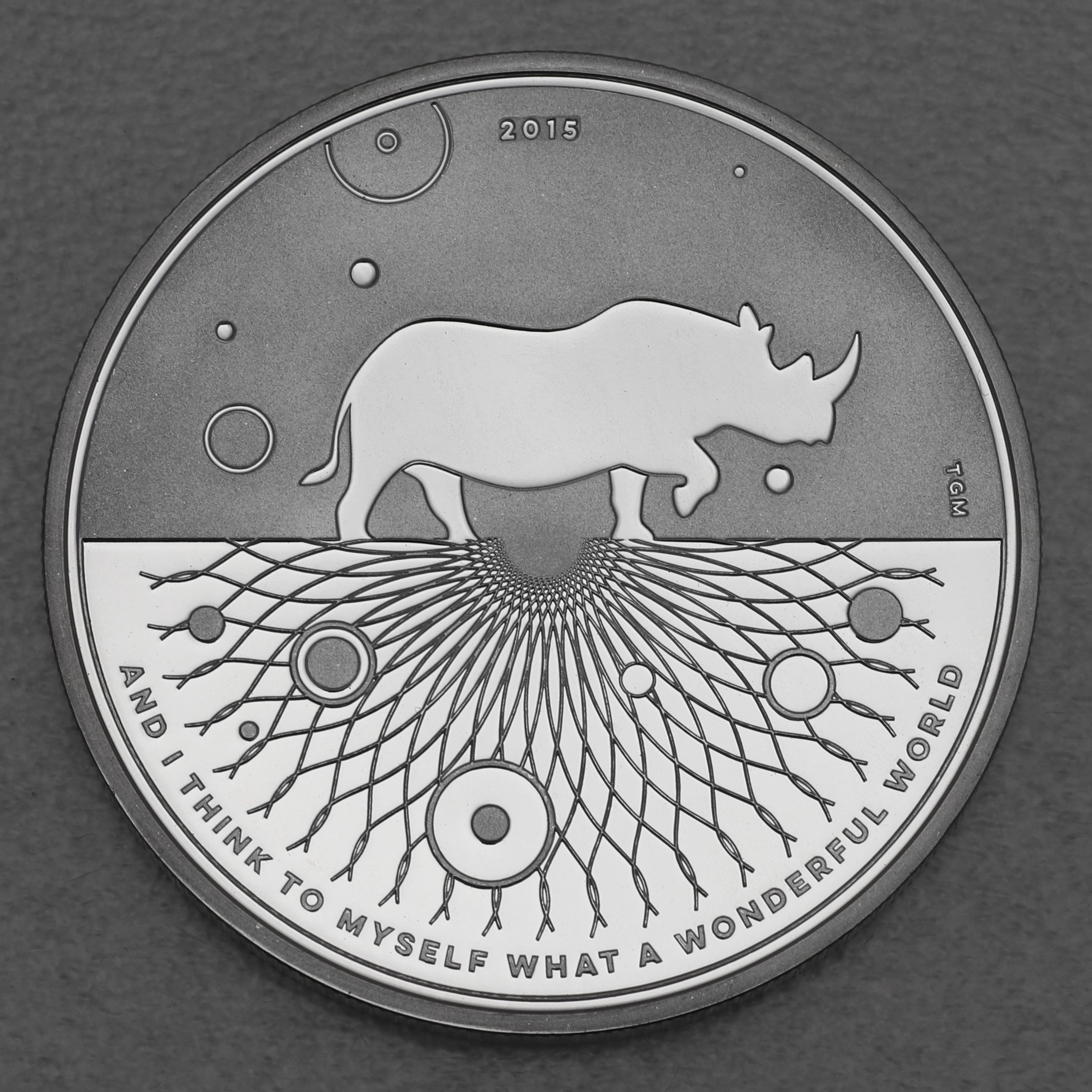 Silbermedaille 1oz "Nashorn 2015" (PP) Evolution - Wonderful World - Hauptansicht