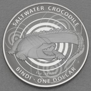 Silbermünze 1oz "Krokodil-Bindi" 2013 Australian Saltwater Crocodiles (Australien) - Miniaturansicht 1