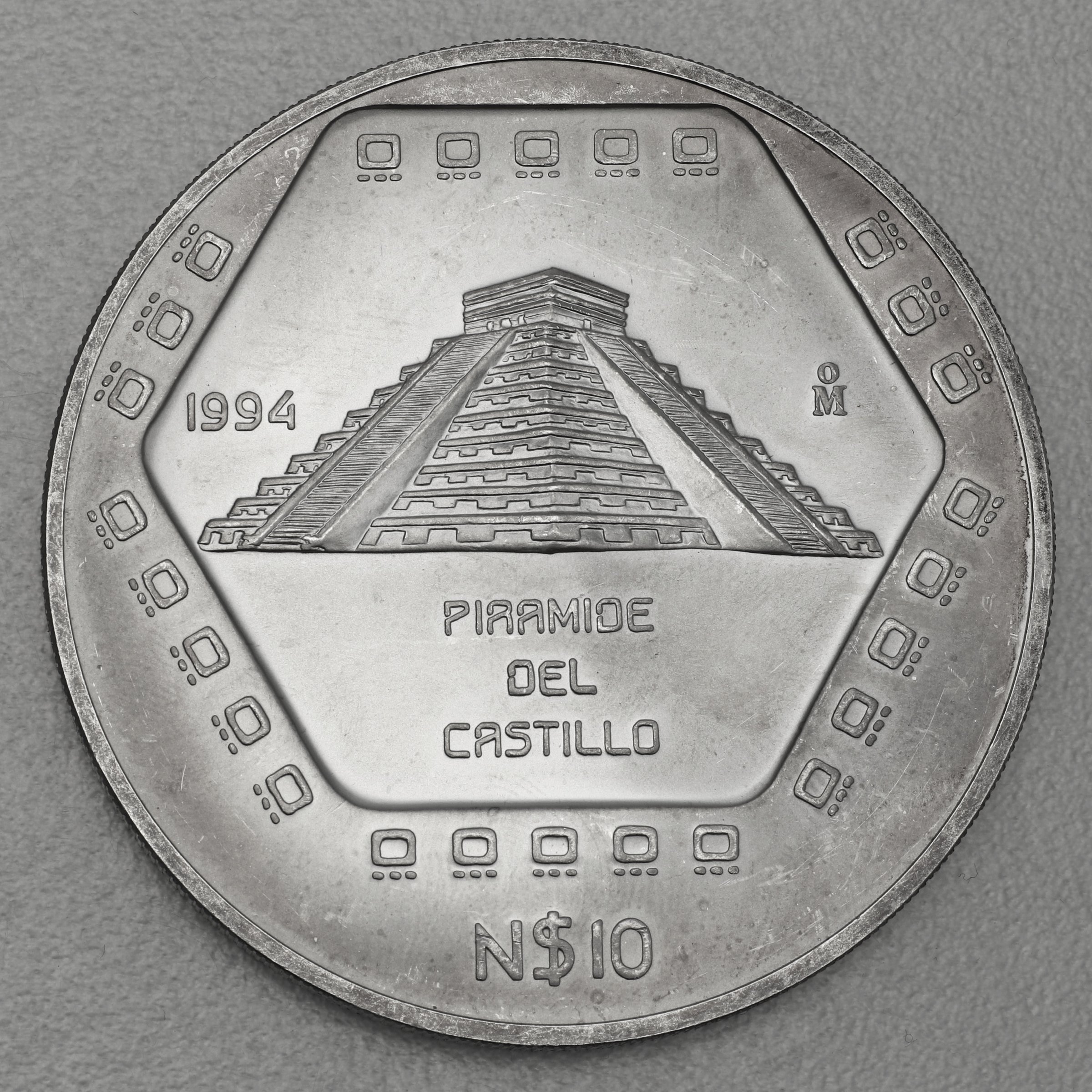 Silbermünze 5oz "Pyramide Castillo" 1994 Präkolumbische Kulturen – Maya (Mexiko) - Hauptansicht