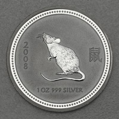 Silbermünze 1oz "Maus" 2008 Lunar I – Year of the Mouse 19% (Australien) - Miniaturansicht 1