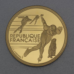 Goldmünze 500 Francs "Speed Skating" 1990 (Frankreich) - Miniaturansicht 1