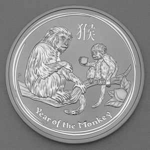 Silbermünze 5oz "Affe" 2016 Lunar II – Year of the Monkey 19% (Australien) - Hauptansicht