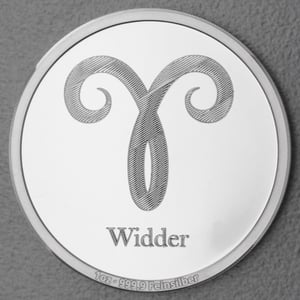 Silbermedaille 1oz "Sternzeichen Widder" Gravurmedaille - Miniaturansicht 1