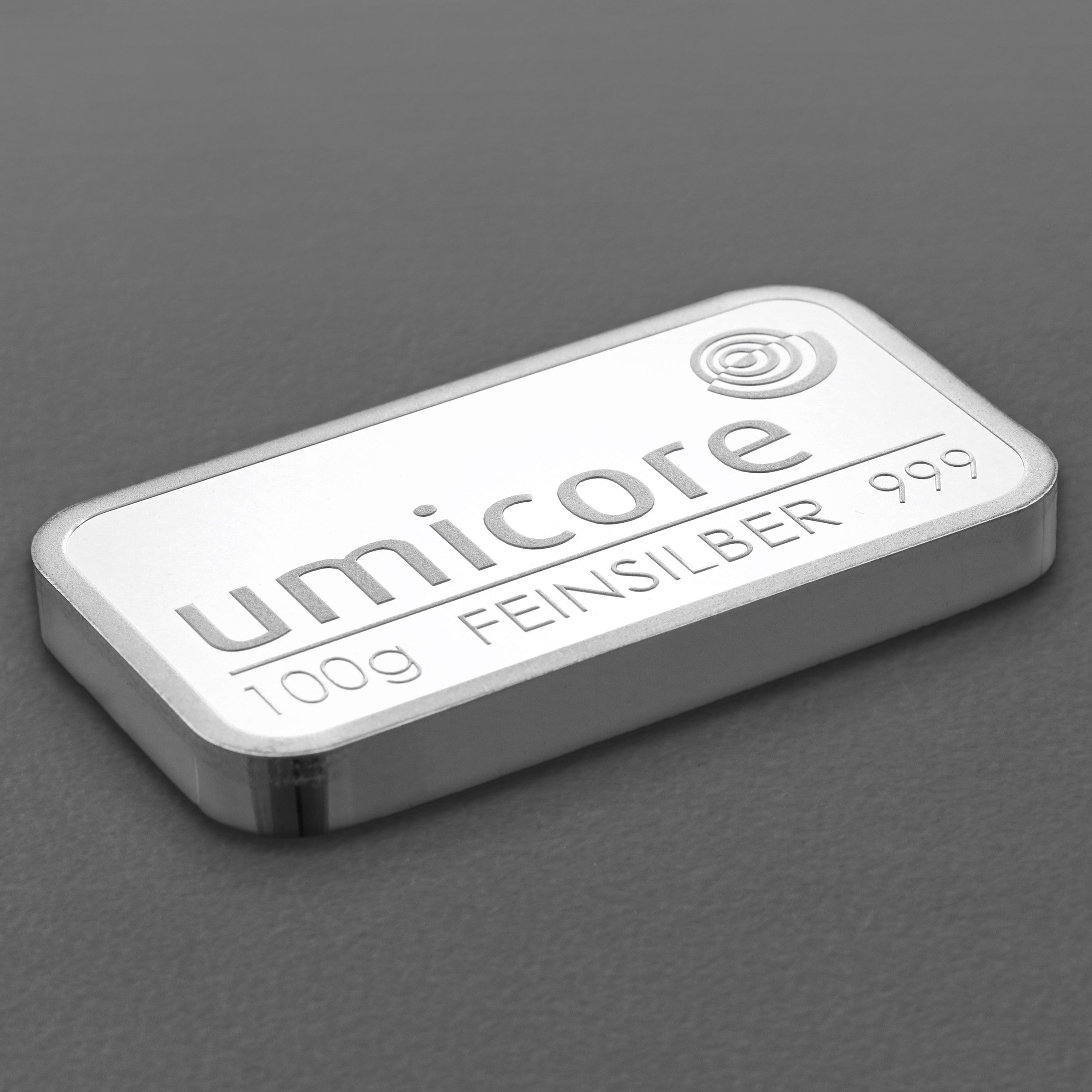 Silberbarren 100g UMICORE geprägt - Detailansicht 2