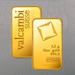 Goldbarren 2,5g VALCAMBI - "Resale" - Hauptansicht