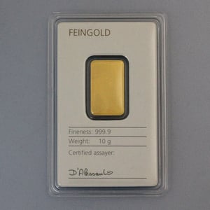Goldbarren 10g DEGUSSA, im Blister - Miniaturansicht 2
