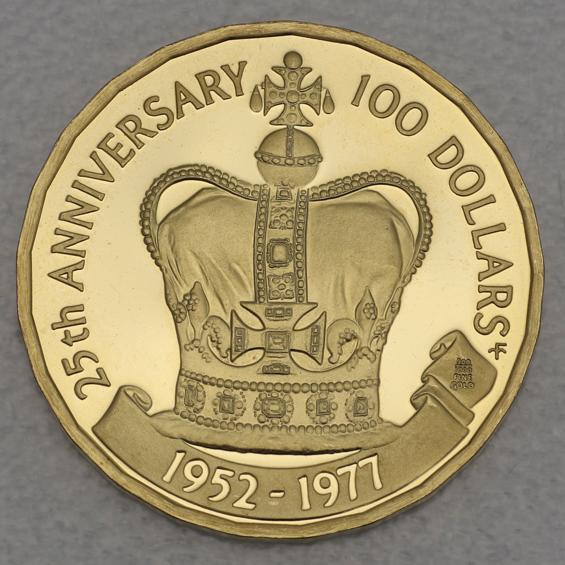 Goldmünze 100 Dollar "Queen s Silver Jubilee" 1977 (Britische Jungferninseln) - Hauptansicht