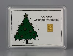 Goldbarren 1g "Goldene Weihnachtsgrüße" (Motivbox) - Hauptansicht