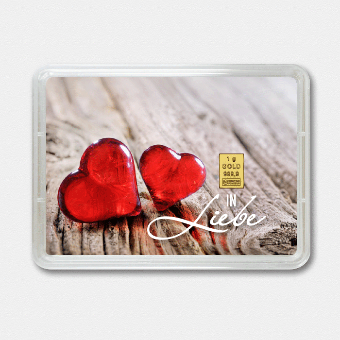 Goldbarren 1g "In Liebe" (Flip) - Hauptansicht