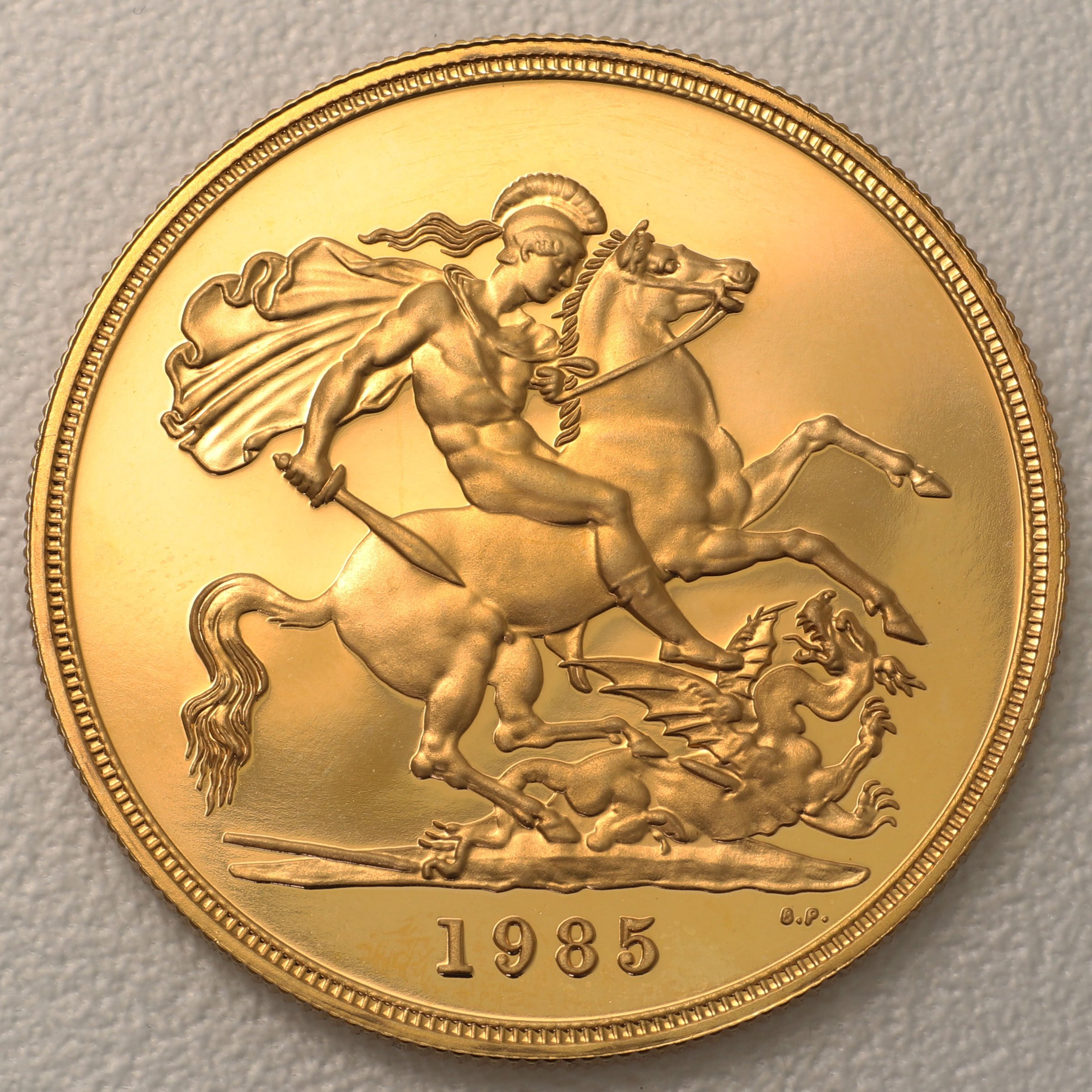 Goldmünze 5 Sovereign "Elizabeth II." 1985 (Großbritannien) - Hauptansicht