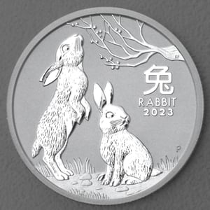 Silbermünze 1/2oz "Hase" 2023 Lunar III – Year of the Rabbit 19% (Australien) - Miniaturansicht 1
