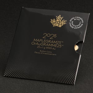 Goldmünzen 25 x 1g "Maple Leaf" aktueller Jahrgang Set 25-teilig Maplegram25™ (Kanada) - Miniaturansicht 5