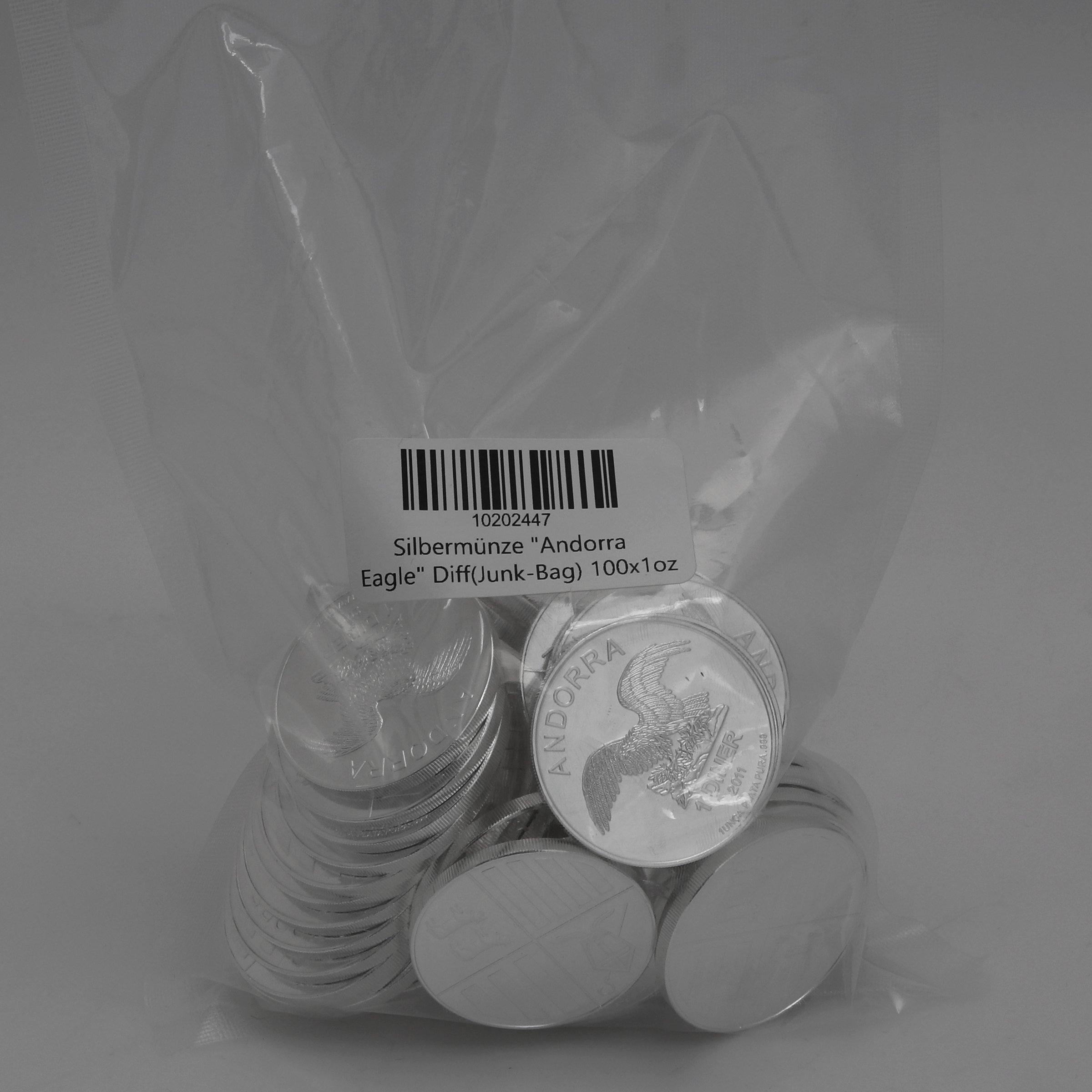 Silbermünze "Andorra Eagle" Diff(Junk-Bag) 100x1oz - Hauptansicht